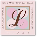 Name Doodles - Square Address Labels/Stickers (Glenwood Pink)